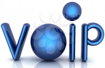 Word VoIP with 3D globeon a white background