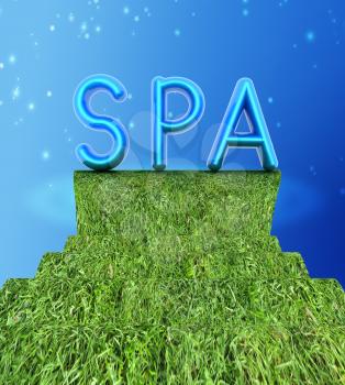 Background image of 3d text SPA on a white background
