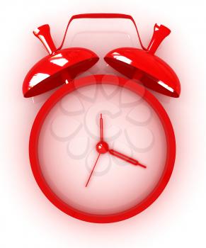 Alarm clock. 3D icon on a white background