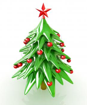 Christmas tree on a white background 