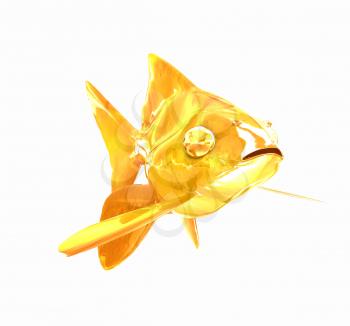 Gold fish. Isolation on a white background