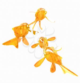 Gold fishes. Isolation on a white background