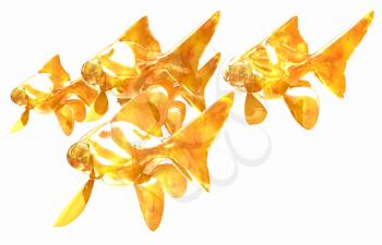 Gold fishes. Isolation on a white background 