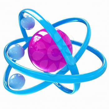 3d atom isolated on white background 