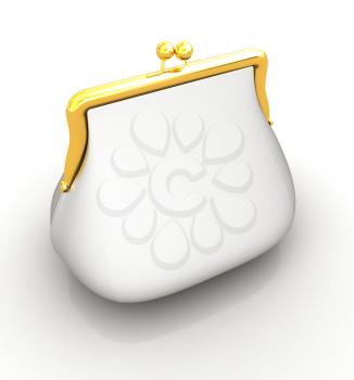 Metallic purse on a white background
