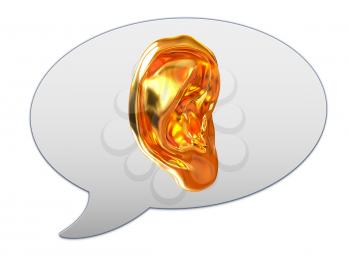 messenger window icon. Ear 3d 