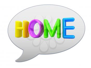 messenger window icon. Сolorful text home 