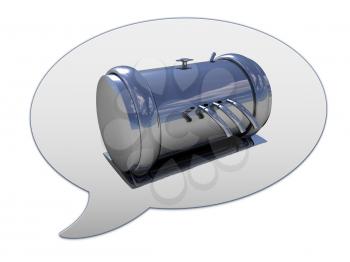 messenger window icon and chrome metal pressure vessel 