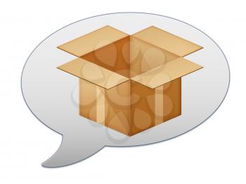 messenger window icon and Cardboard box