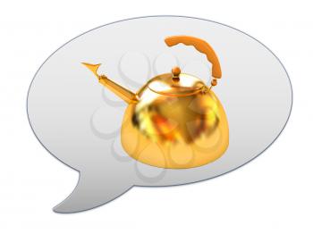 messenger window icon and glossy golden kettle 