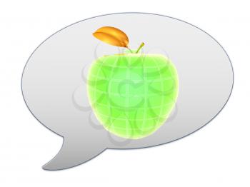 messenger window icon and abstract apple 