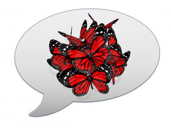 messenger window icon and Red butterflies