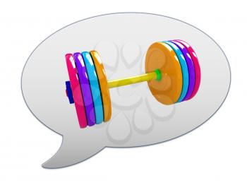 messenger window icon and dumbbell 