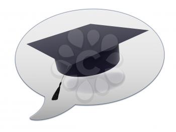messenger window icon and Graduation hat 