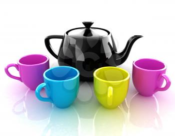 colorfall cups and teapot