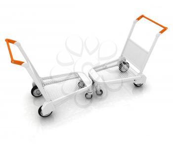 Trolleys for luggages at the airport
