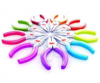 colorful pliers to work