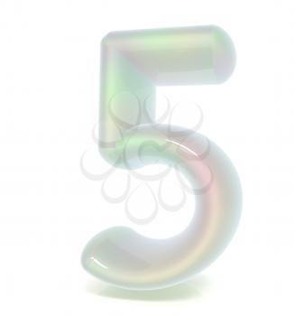 Glossy 3d number five