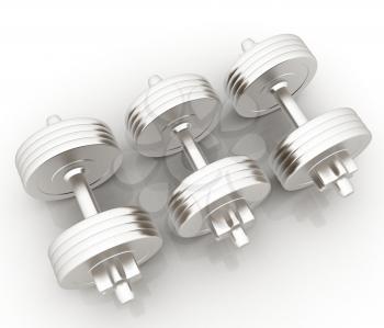 Metall dumbbells on a white background