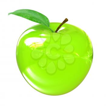Green apple, isolated on white background 