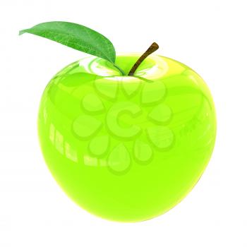 Green apple, isolated on white background 