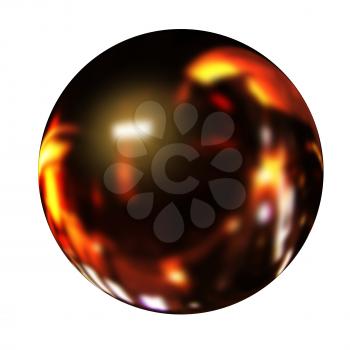 Black fire ball 3d render 