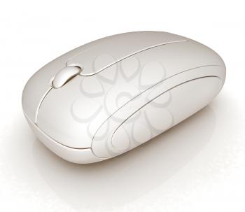 Wireless computer mouse on white background 