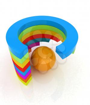 Abstract colorful structure with ball in the center 