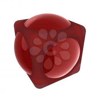 Sphere in a cube 3d design element