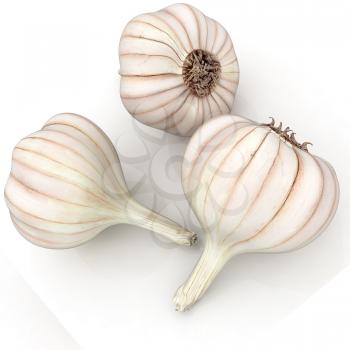 Head of garlic on a white background