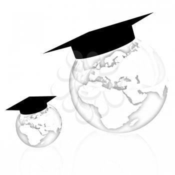 The growth of education. Globally. On a white background