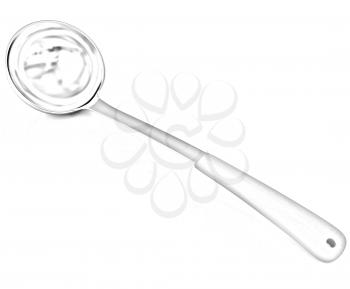 Soup ladle on white background 