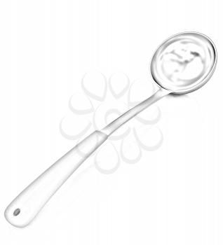 Gold soup ladle on white background 