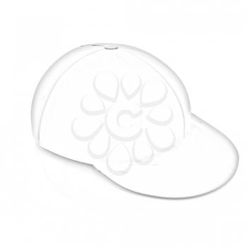 Red peaked cap on white background