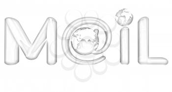 Glossy icon with mail for Earth on a white background