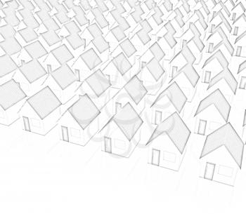 Houses on a white background