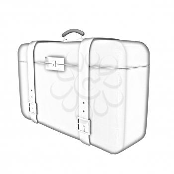 Brown traveler's suitcase on a white background