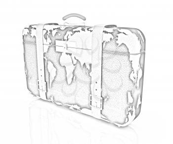 suitcase for travel on a white background