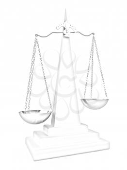 Scales on a white background