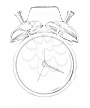 3D illustration of gold alarm clock icon on a white background