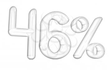 3d red 46 - forty-six percent on a white background