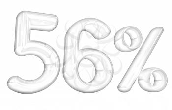 3d red 56 - fifty six percent on a white background