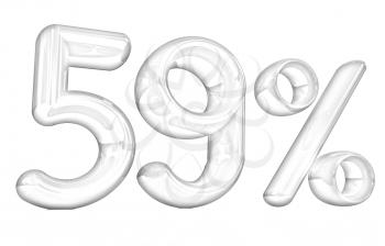 3d red 59 - fifty nine percent on a white background
