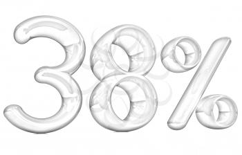 3d red 38 - thirty eight percent on a white background