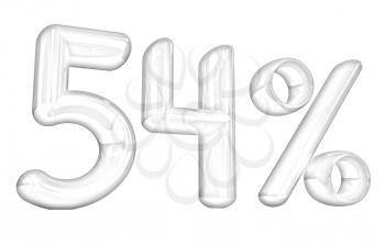 3d red 54 - fifty four percent on a white background