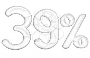 3d red 39 - thirty nine percent on a white background