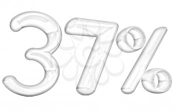 3d red 37 - thirty seven percent on a white background