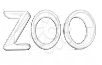 Colorful 3d text Zoo on a white background