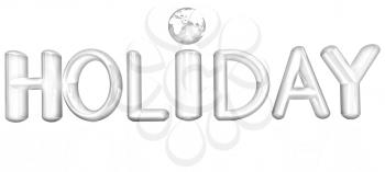 3d colorful text holiday on a white background