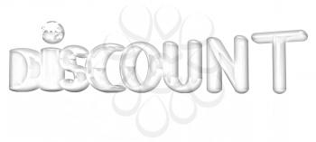 3d metal text discount on a white background